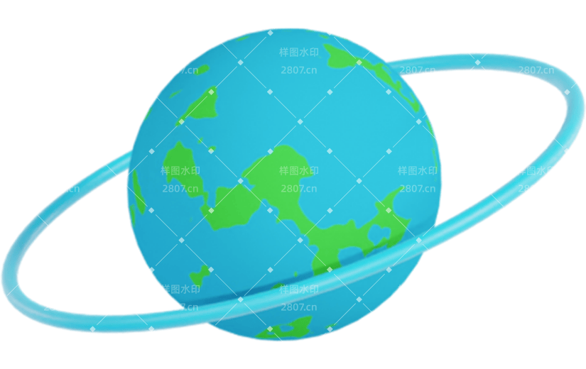 C4D创意宇宙太空3D元素蓝色地球3D渲染