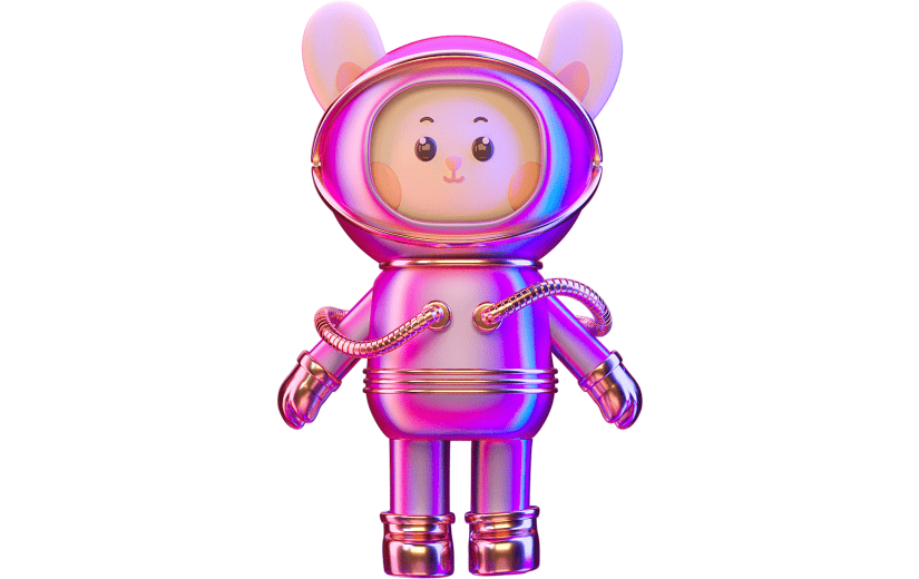 C4D赛博朋克风宇航员兔子3D元素
