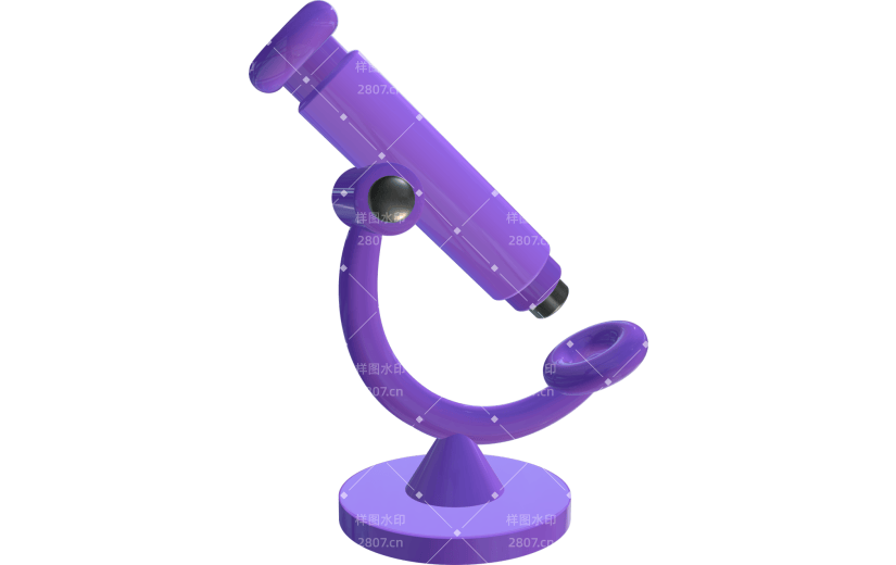 3D立体化学学科创意紫色插画元素