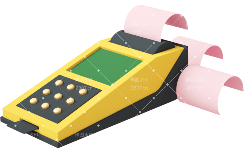 元素C4D立体黄色卡通刷卡机