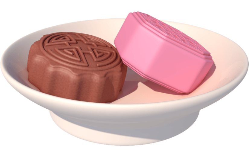 元素卡通3D中秋节月饼