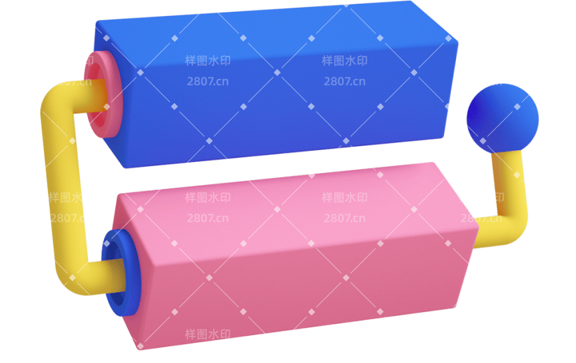 元素C4D立体粉色卡通广告牌转轴