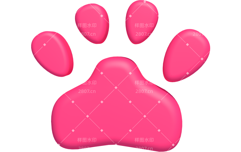 元素卡通3D猫爪爪印