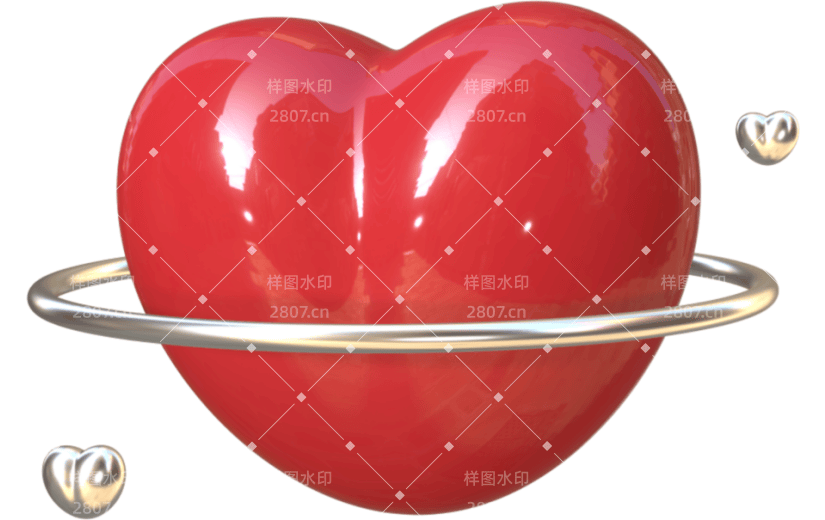 3D立体红色爱心