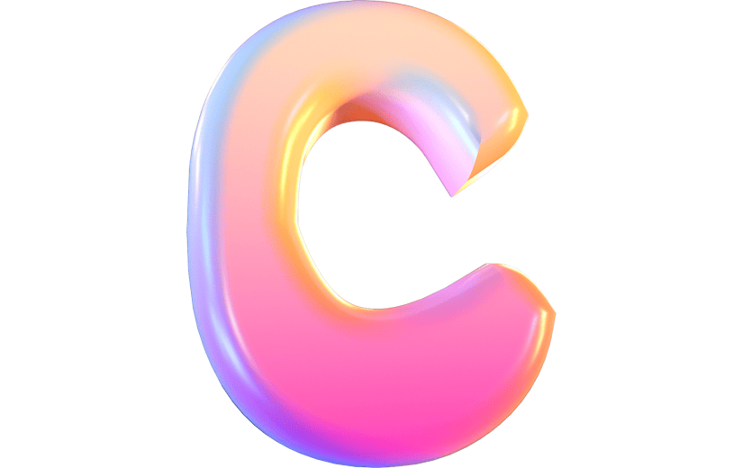 渐变风字母C立体3D元素