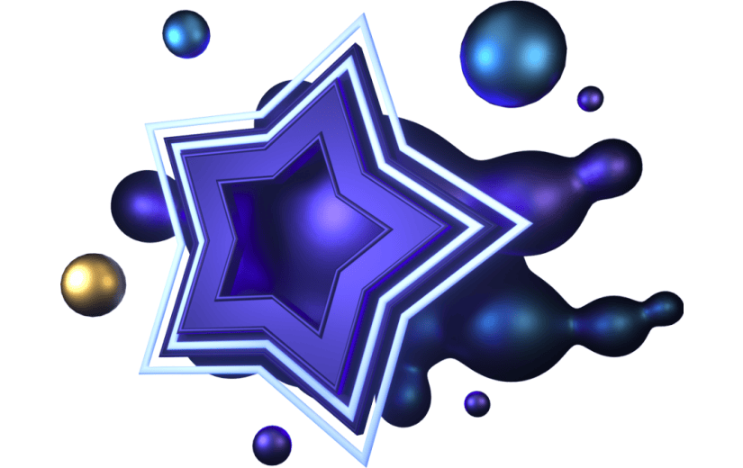 元素3D立体星星边框插画元素