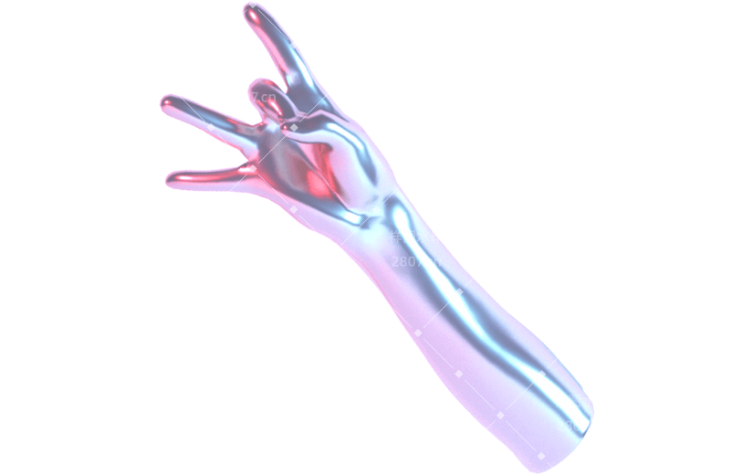创意3d立体创意质感手势元素
