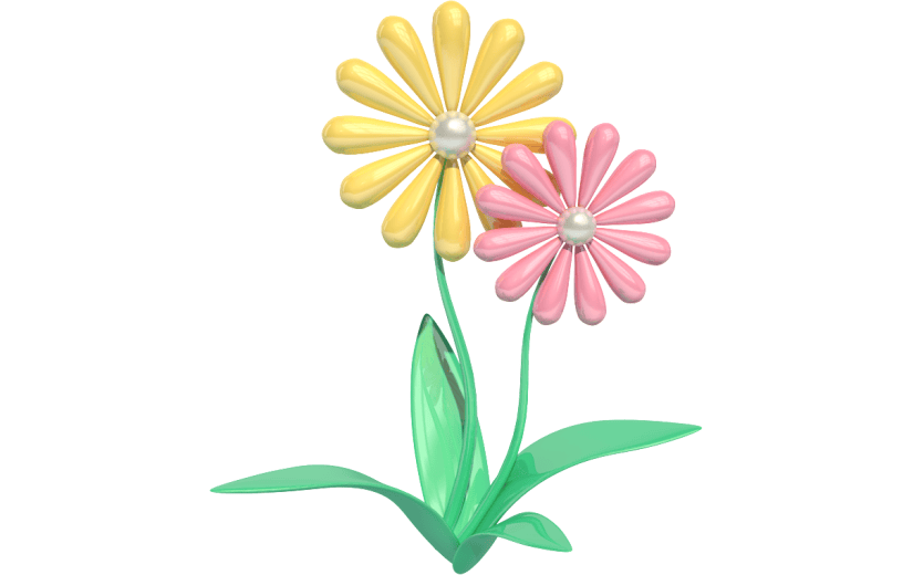 元素卡通3D小花