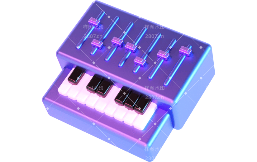 创意3d立体创意琴元素