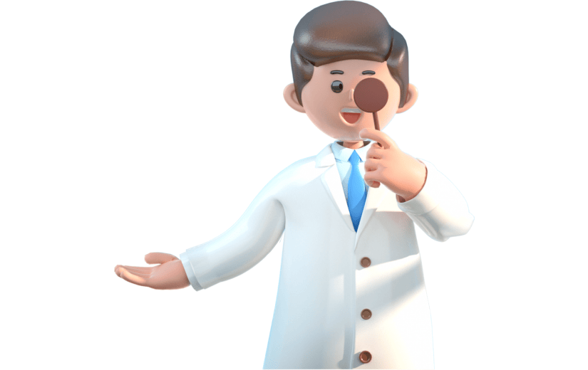 蓝色清新全国爱眼日医生3D元素