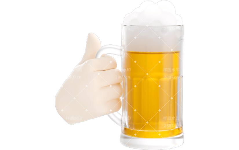 元素3D电商装饰物一杯啤酒