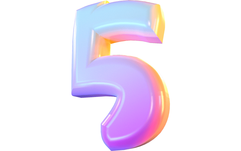 渐变风数字5立体3D元素