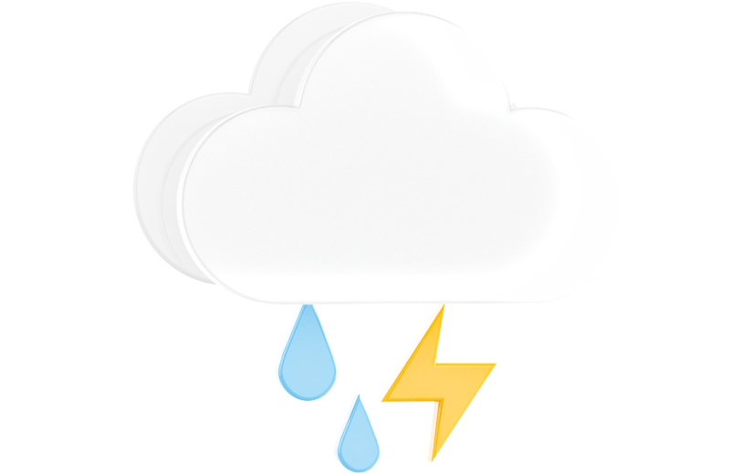 元素3D立体天气标志雷阵雨