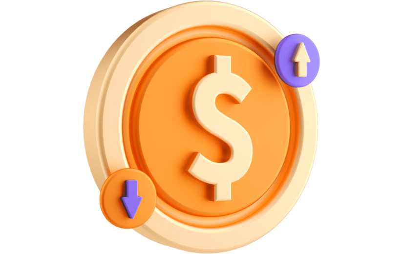 元素C4D立体橙色创意金融货币