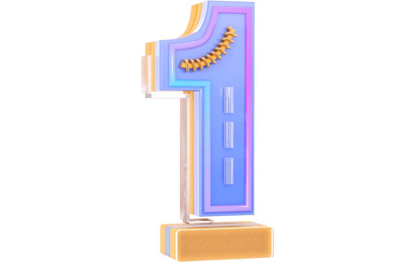 元素3D 数字1倒计时