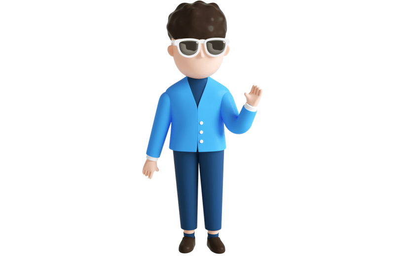 元素C4D立体蓝色卡通男生