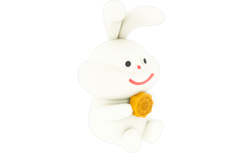 3D元素月饼兔子