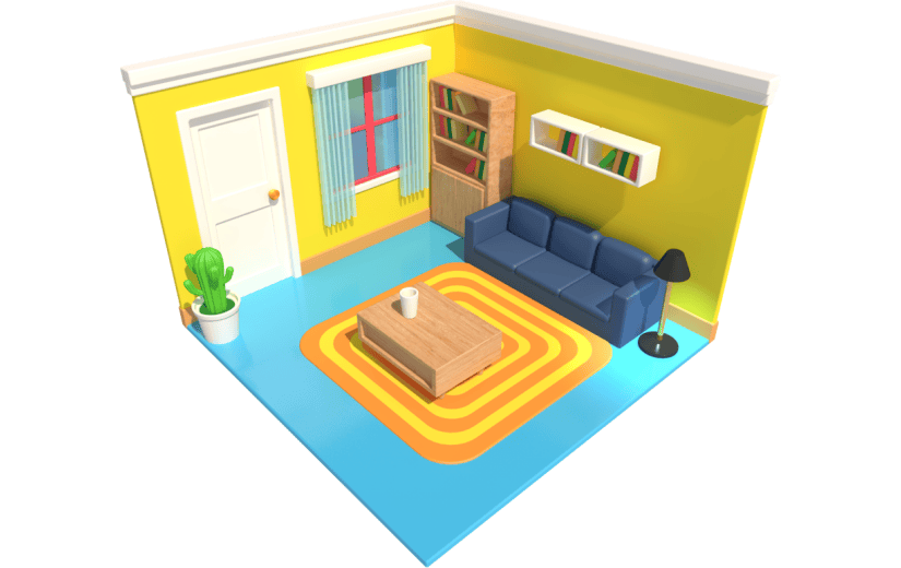 元素卡通3D室内设计