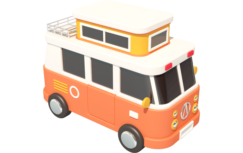 元素卡通3D野餐车