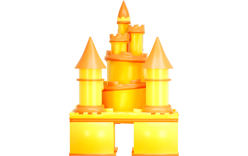 简约风城堡古堡3D元素