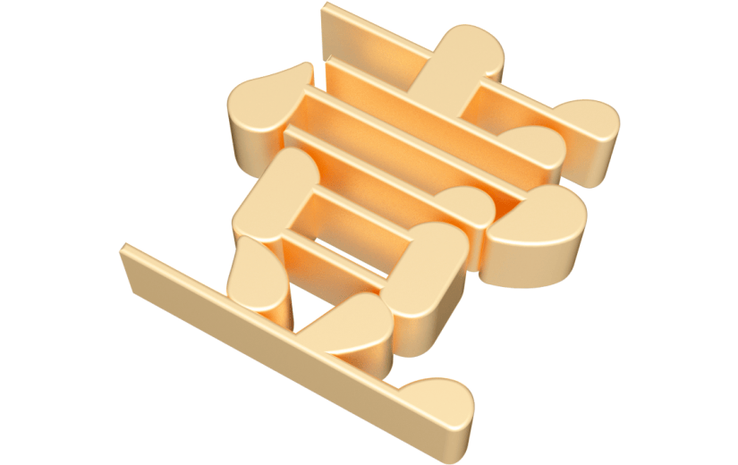 元素卡通3D鎏金繁体字
