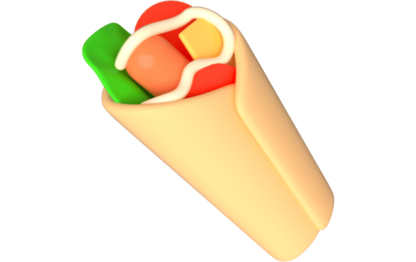 元素卡通3D肉卷
