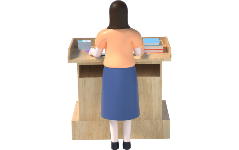 3d创意老师讲桌课桌