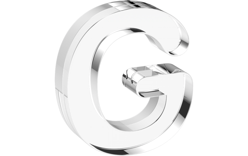 水晶3d立体数字字母g系列透明元素