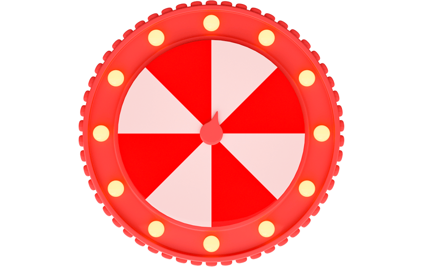 元素C4D电商卡通红色抽奖转盘