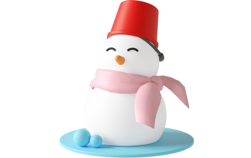 元素C4D立体白色卡通圣诞节雪人