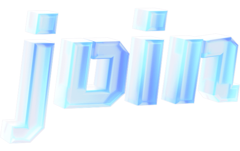 元素3D蓝色渐变join玻璃艺术字