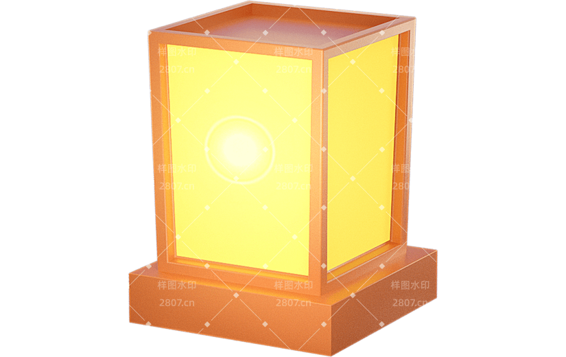 简约风寒衣节河灯孔明灯3D元素