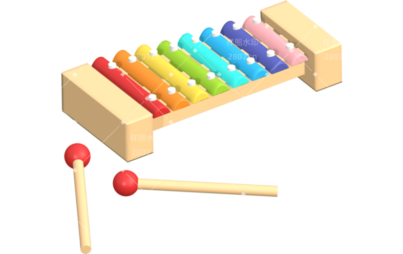 3D立体儿童质感玩具八音琴