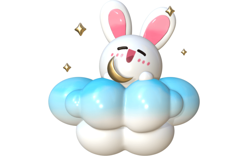 3D立体可爱月兔