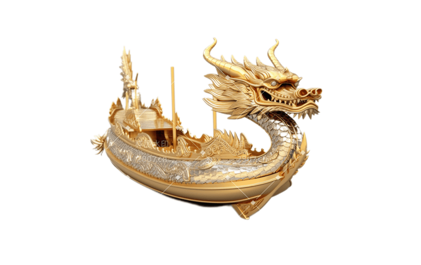 3D风格端午节龙舟宣传3D元素
