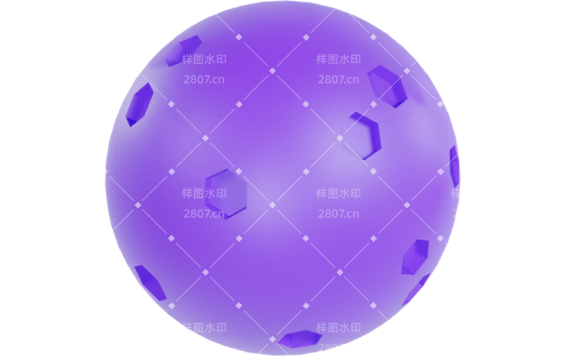 C4D创意宇宙太空3D元素紫色星球3D渲染