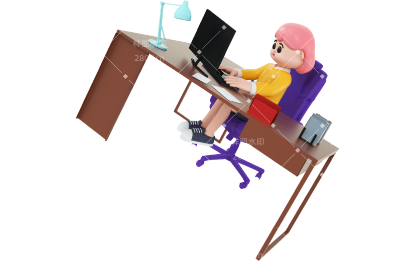 创意3d立体创意办公人物元素