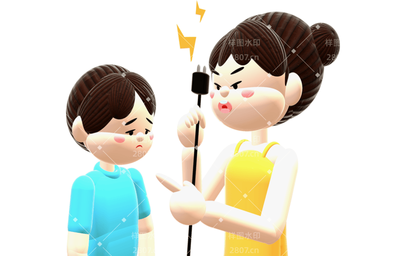 卡通立体3D暑假安全用电插画元素