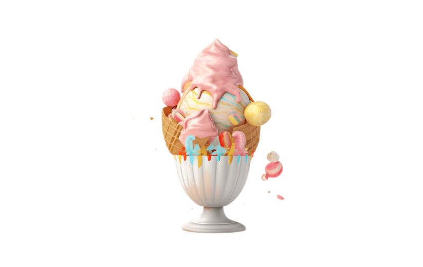 3D风格甜蜜冰淇淋宣传3D元素