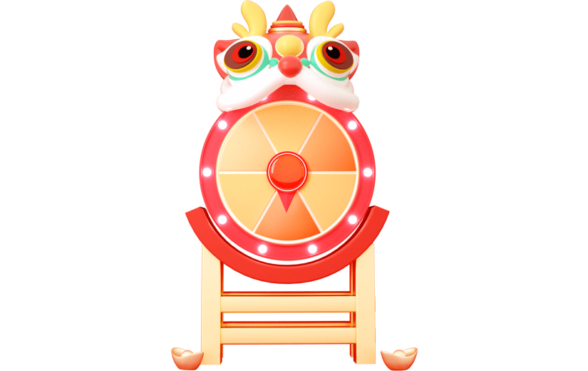 红色喜庆中国风新年促销3D元素