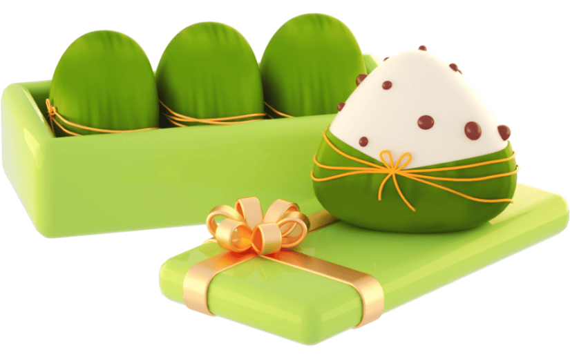 3D立体卡通端午节粽子礼盒元素