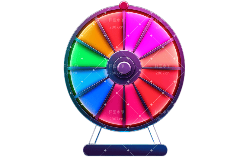 3D风格彩色抽奖盘宣传3D元素