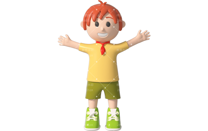 元素3D电商装饰物卡通小学生
