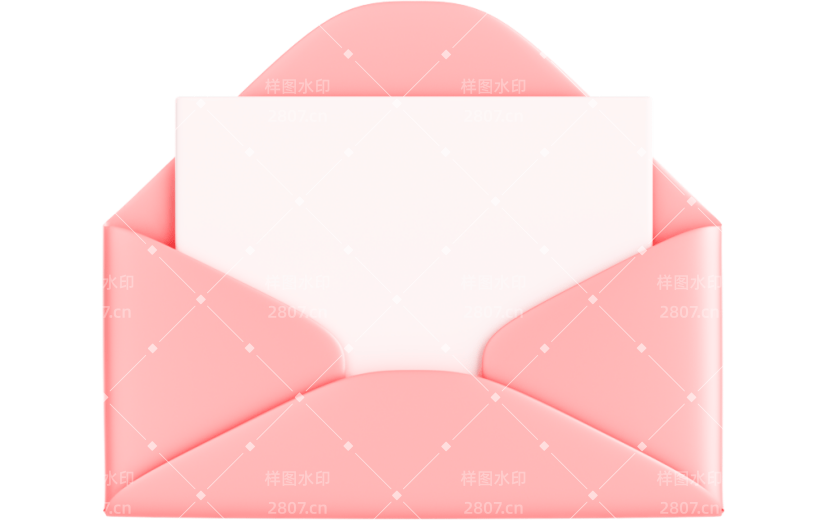 元素3D立体粉色信封