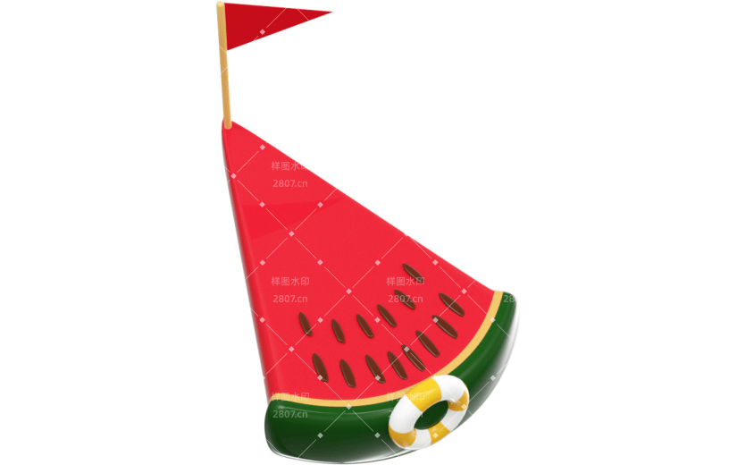 元素3D夏季元素西瓜船