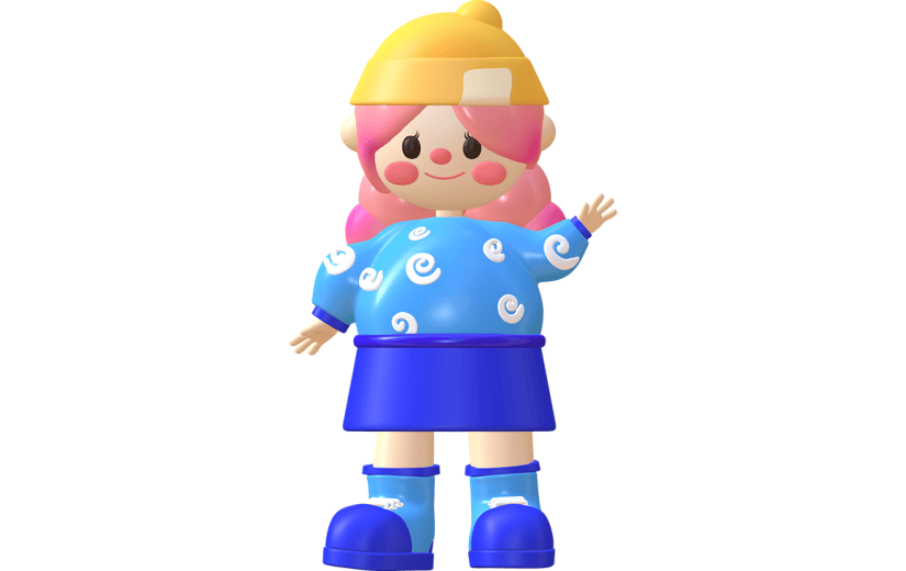 卡通人物小女孩3D元素