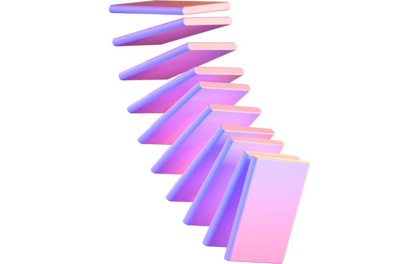 简约风彩色渐变叠加方块3D元素