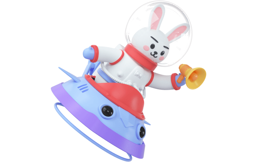 创意3d立体创意航天兔元素