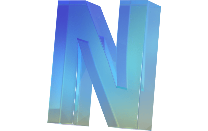 3d蓝色透明玻璃质感字母