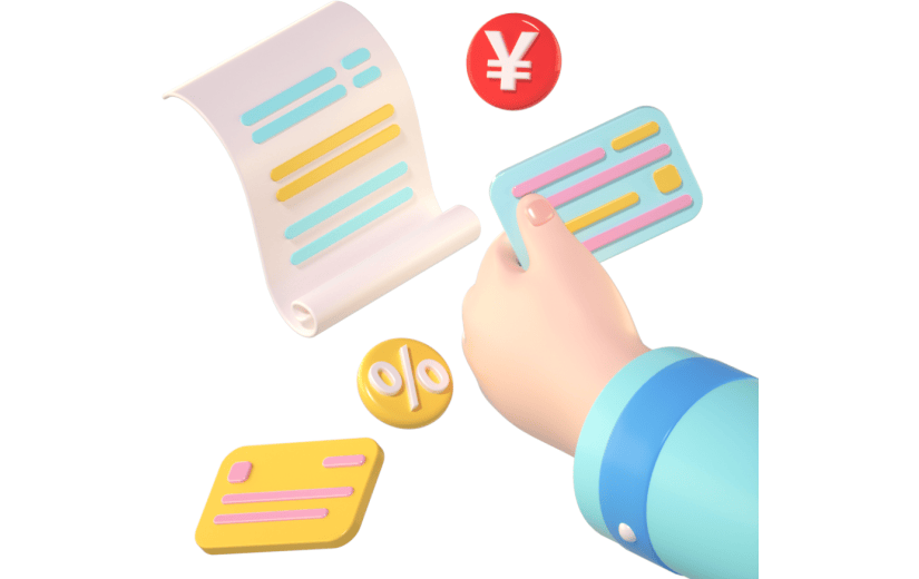 3D立体卡通创意信用卡支付账单消费促销活动元素